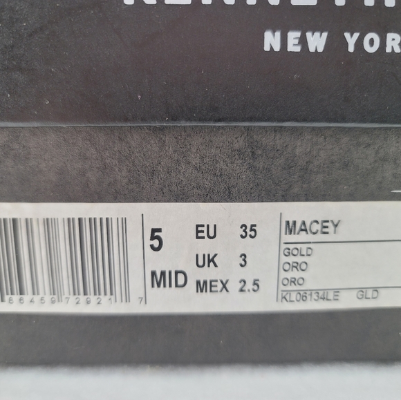 Kenneth Cole New York Pumps Kiltie Block Heel Gold - Picture 5 of 5